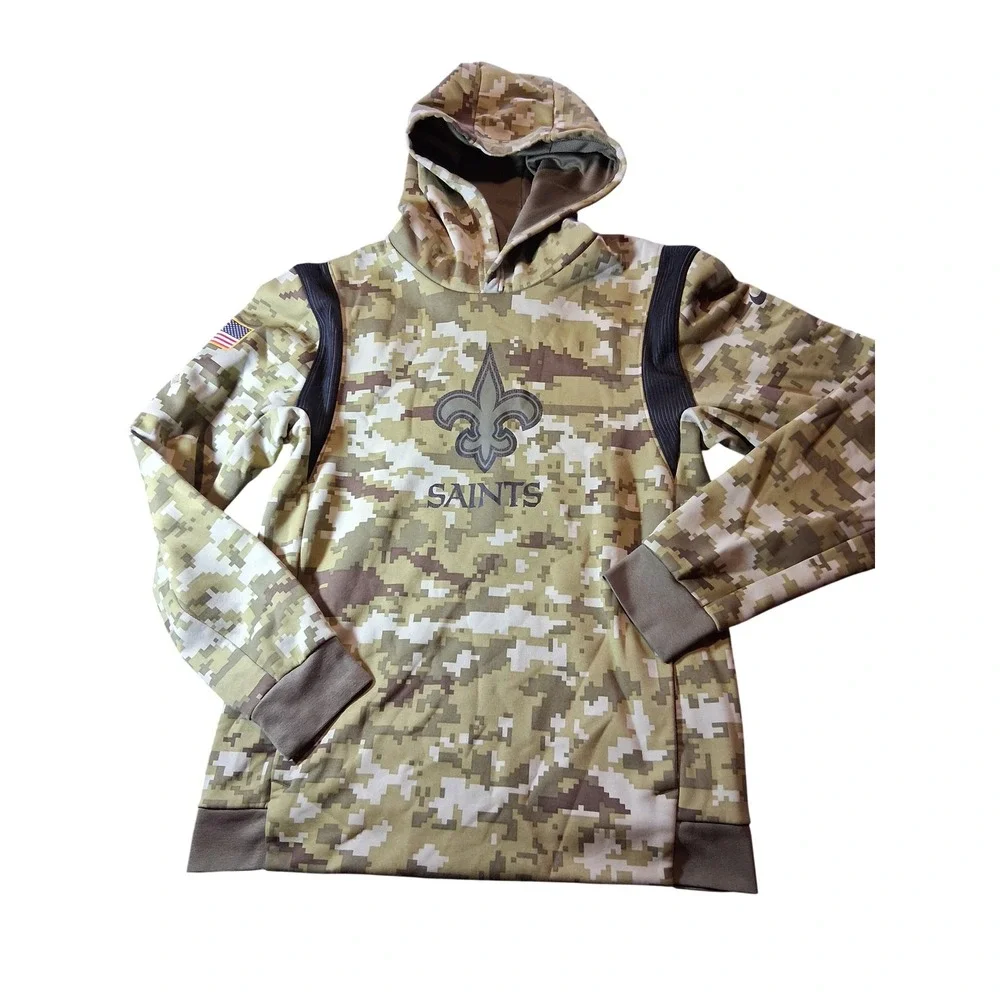 Nike NFL New Orleans Saints Salute to Service Camo Hoodie Kids XL 18/20